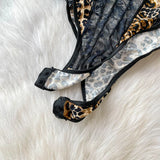 Women Hotsweet V-neck leopard slim  Vintage Straps Bodysuits Chic lace Jumpsuits Slim Top Clothing