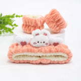 Cute Cat Ears Headband And Wristbands Plush Headband Washing Face Hairbands Suitable For Women And Men Home Casual Headwear
