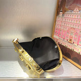 Acrylic Shell Shape Clutch Bag Gold Silver Blue Women Evening Party Cute Metal Shiny Purse Handbag 2025 Wholesale Clutch Bags