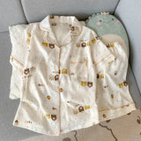 Embroidery Dog Sweet Fashion Cute Pajamas Set for Women Plaid Lapel Neck Elastic Waist Design Pajamas Short New Casual Nightwear