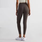 Solid Color Back Waist Pocket High Waist Yoga Legging Women Sport Cropped Pants Butter Athletic Gym Comprehensive Training Jog