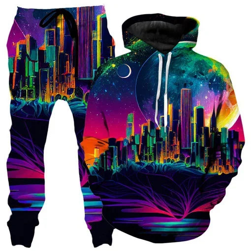 Colorful Abstract Mandala 3D Print Hoodies Pants Set Men's Sweatshirts Sweatpants Two Piece Suits Outdoor Tracksuit Man Clothing