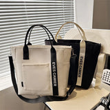 Trending Women Waterproof Nylon Tote Bag Large Capacity Lightweight Crossbody Bag for Student Work Travel Gym