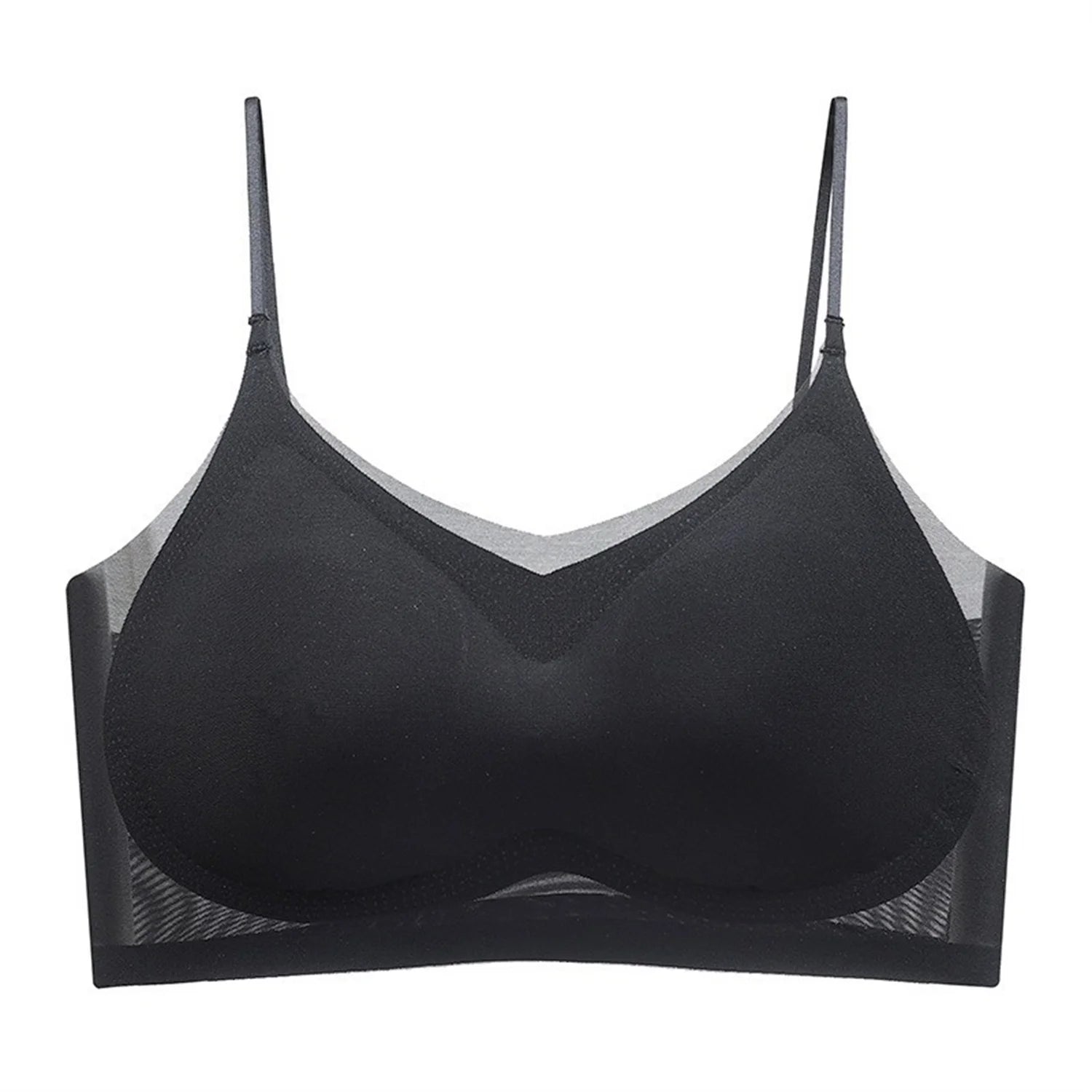 Ultra-Thin Breathable Ice Silk Top Bra Women's Seamless Back Halter Vest Wrap Bra Small Chest Together