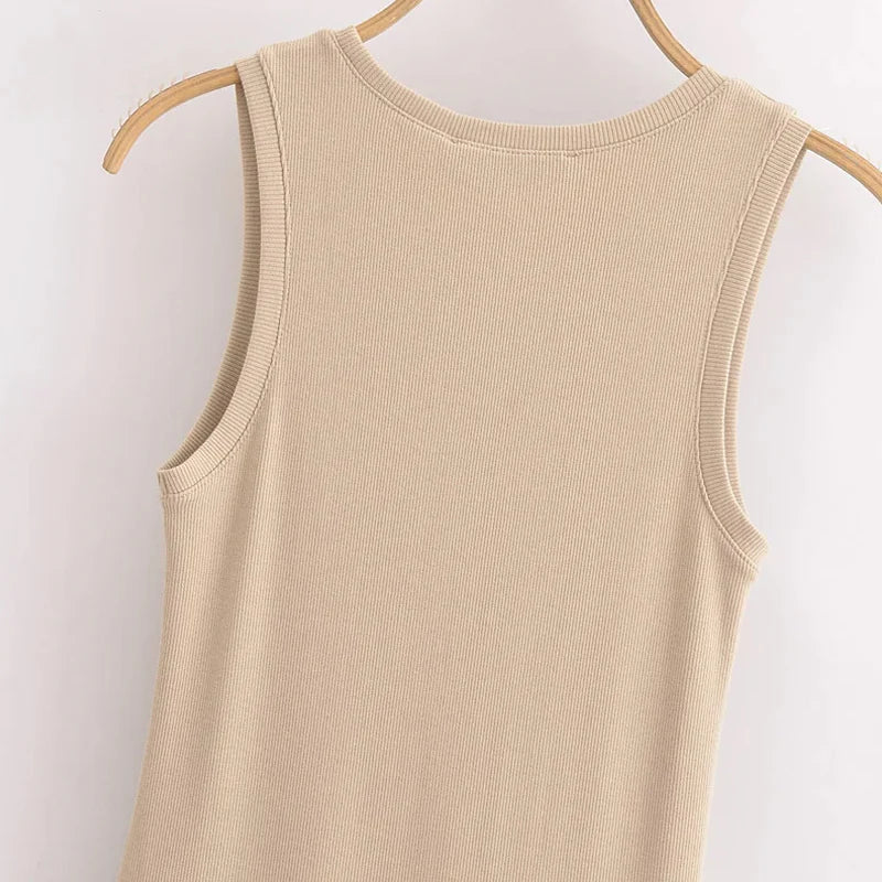 HXAO Women's Black Long Dresses 2025 Spring Sleeveless Elegant Dresses Fashion Casual Vintage Party Khaki Dresses Vestidos