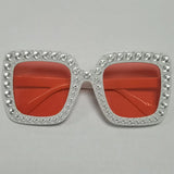 Diamond Oversized Sunglasses Big Square Frame Sunglasses UV400 Crystal Eyewear Retro Rhinestone Frames Eyeglasses
