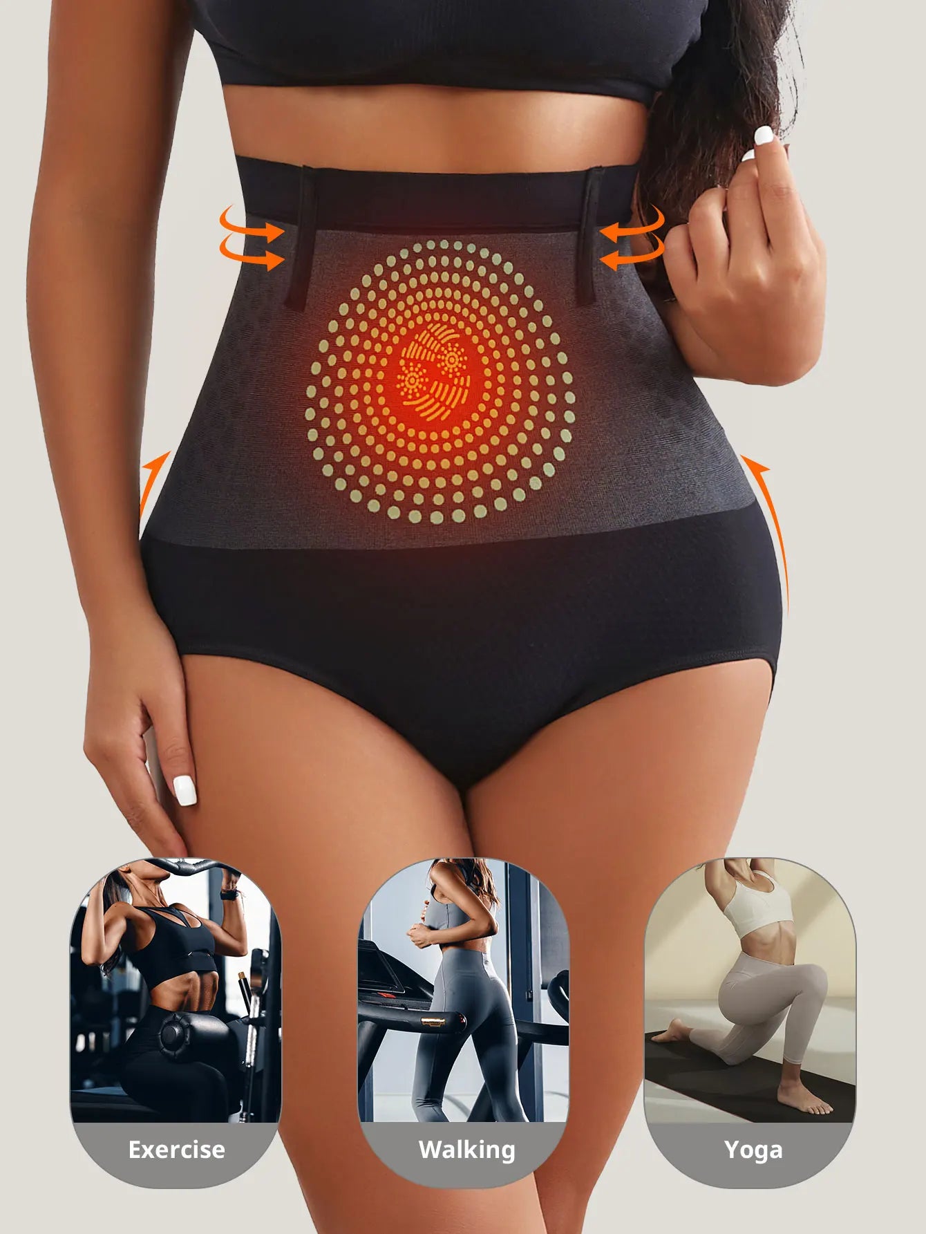 Flarixa 1/2/3Pcs Seamless Women's High Waist Abdomen Control Panties Magnetic Therapy Warm Uterus Underwear Body Shaping Briefs