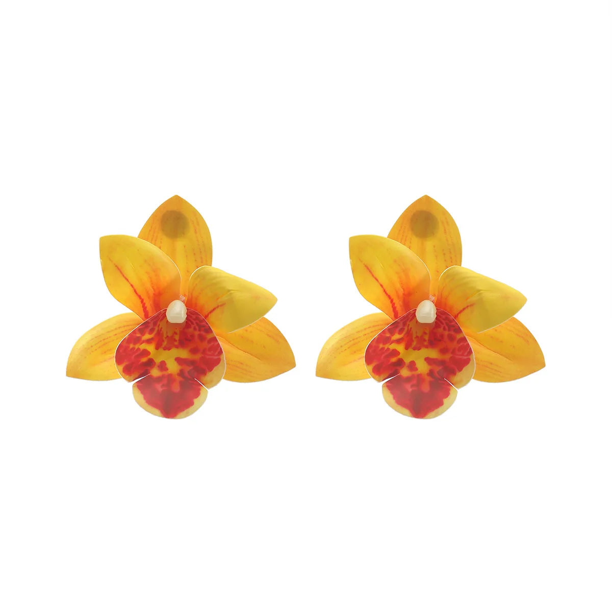 Chiffon flower multi-layer earrings, summer beach vacation style exaggerated earrings design, light luxury, niche