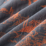 Blue Green Colors Printed Robe for Men Cotton Kimono Men Bathrobe for Spring and Summer Autumn Cotton Long Style Men Kimono Robe