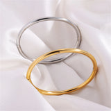 1 PCs Light Luxury Temperament Stainless Steel Gold And Silver Does Not Fade Simple Plain Face Bracelet