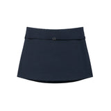 Women's Solid Color Skort with Belt Side Zipper Casual Shorts Skirts Fashionable And Stylish Women's Clothing