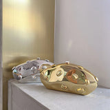 Acrylic Shell Shape Clutch Bag Gold Silver Blue Women Evening Party Cute Metal Shiny Purse Handbag 2025 Wholesale Clutch Bags