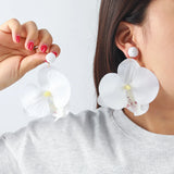 Chiffon flower multi-layer earrings, summer beach vacation style exaggerated earrings design, light luxury, niche