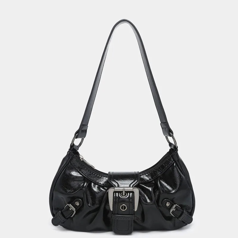 2024 spring hot selling Maillard style retro style small bag spicy girl Y2K wasteland style vintage leather shoulder armpit bag