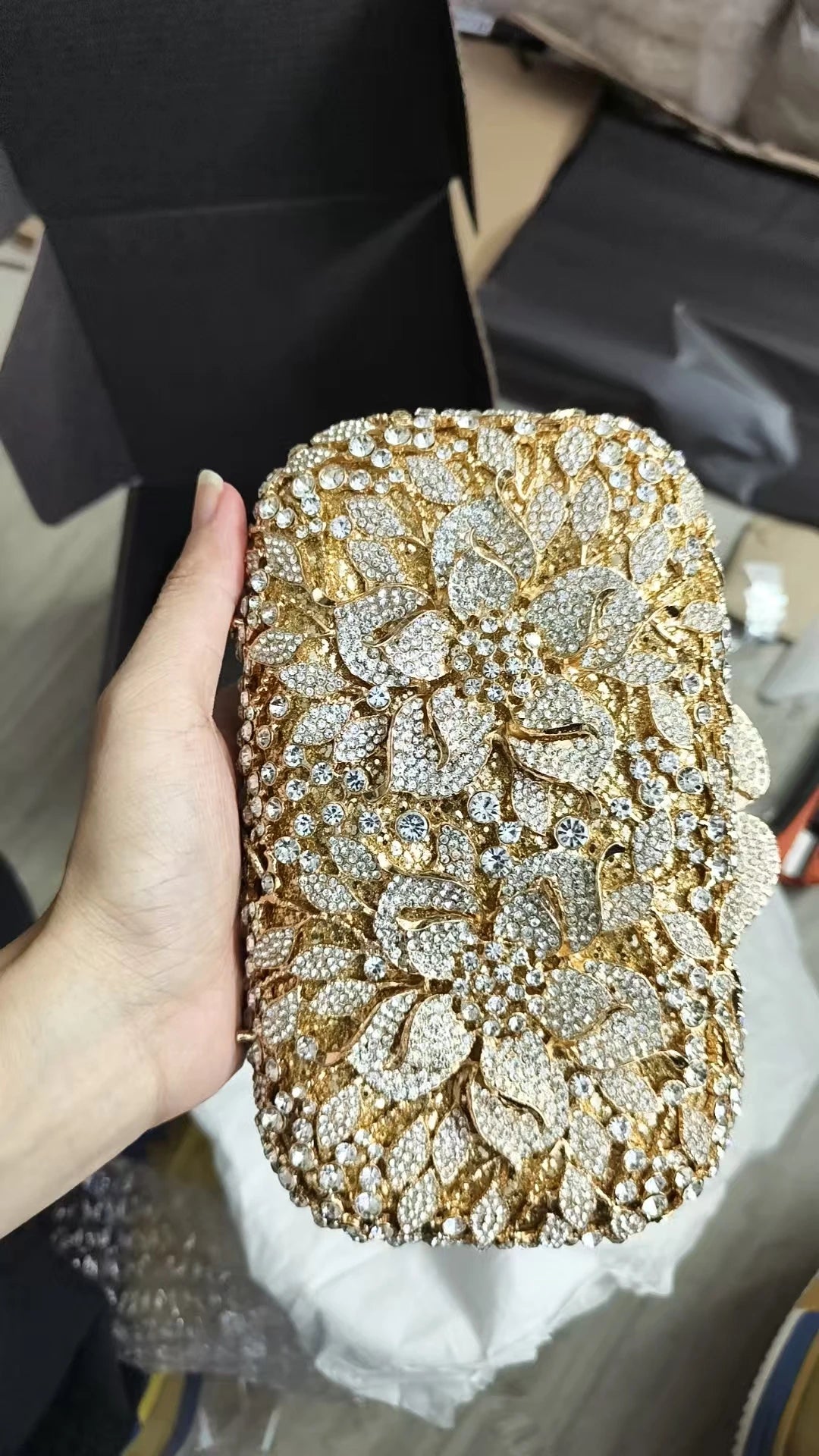 New Rhinestone Clutch Purse Women Elegant Wedding Party Bride Bag Prom Evening Handbag Sparkly Crystal Diamond Birthday Gift