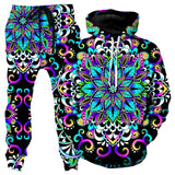 Colorful Abstract Mandala 3D Print Hoodies Pants Set Men's Sweatshirts Sweatpants Two Piece Suits Outdoor Tracksuit Man Clothing