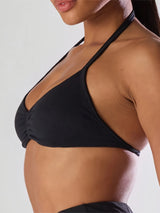 Women's Thin-Strap Halter Gym Bra - Sexy Backless Sports Bra for Yoga & Fitness Training