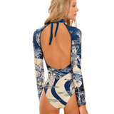 2026 Surfing Sport Swimsuit Long Sleeves Women One Piece Swimsuit  Swimwear Solid Monokini Bathing Suit Tropical Bodysuit Female