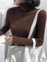 Turtleneck Sweater Womens 2026 Autumn Winter Tops Korean Slim Women Pullover Jumper Knitted Sweater Pull Femme Hiver Truien