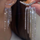 Y2K Irregular Liquid Earrings for Women Silver Color Hip-Hop Punk Fashion Geometric Earring Clip Girl 2024 Trendy Party Jewelry