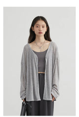 CHIC VEN Women's Cardigan New V-neck Long Sleeved Female Shirt Female Jumpers Sun Protection Woman Top Spring Summer 2026