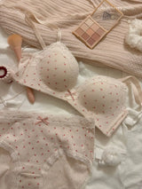 Teenage Sexy Lace Floral Bra Set Comfortable Non-steel Ring Beauty Back Small Breasts Gathered up Support Anti-Sagging Bra Set