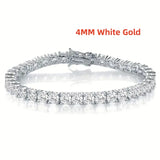 New Fashion Real S925 Sterling Silver Plated 18K Gold 5A Grade Zircon Black Tennis Bracelet for Men and Women Fashion Jewelry