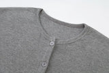 AS SS26 summer loose style button dress comfortable ribbing fabric dress o-neck lady clothes