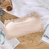 Summer Strapless Women Bras Back Lace Sexy Chest Tops Seamless Breathable Underwear Brassiere Solid Invisible Chest Wraps Bra