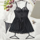 Sexy Bra And Garter Belt Lingerie Hot Red Babydoll Dress Erotic Women Exquisite 3-Piece Sets Thong Nightgown Set With Leg Rings