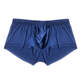 1Pc Mens Loose Front Fly Boxer Shorts Icy Woven Stretch Multi Color Breathable Underwear for Sleep Home Daily Casual Lounge Wear