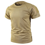Men Summer Quick Dry Breathable Elastic Military Tactical Shirts Pullerover Hiking Camping Tops Climbing Tees Sports Gym T-shirt