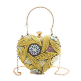 Wrist Bag Glitter Sequin Evening Banquet Bag Embroidery Elegant Heart Shape Handbag Sweet Large Capacity Ladies Clutch Bag Party