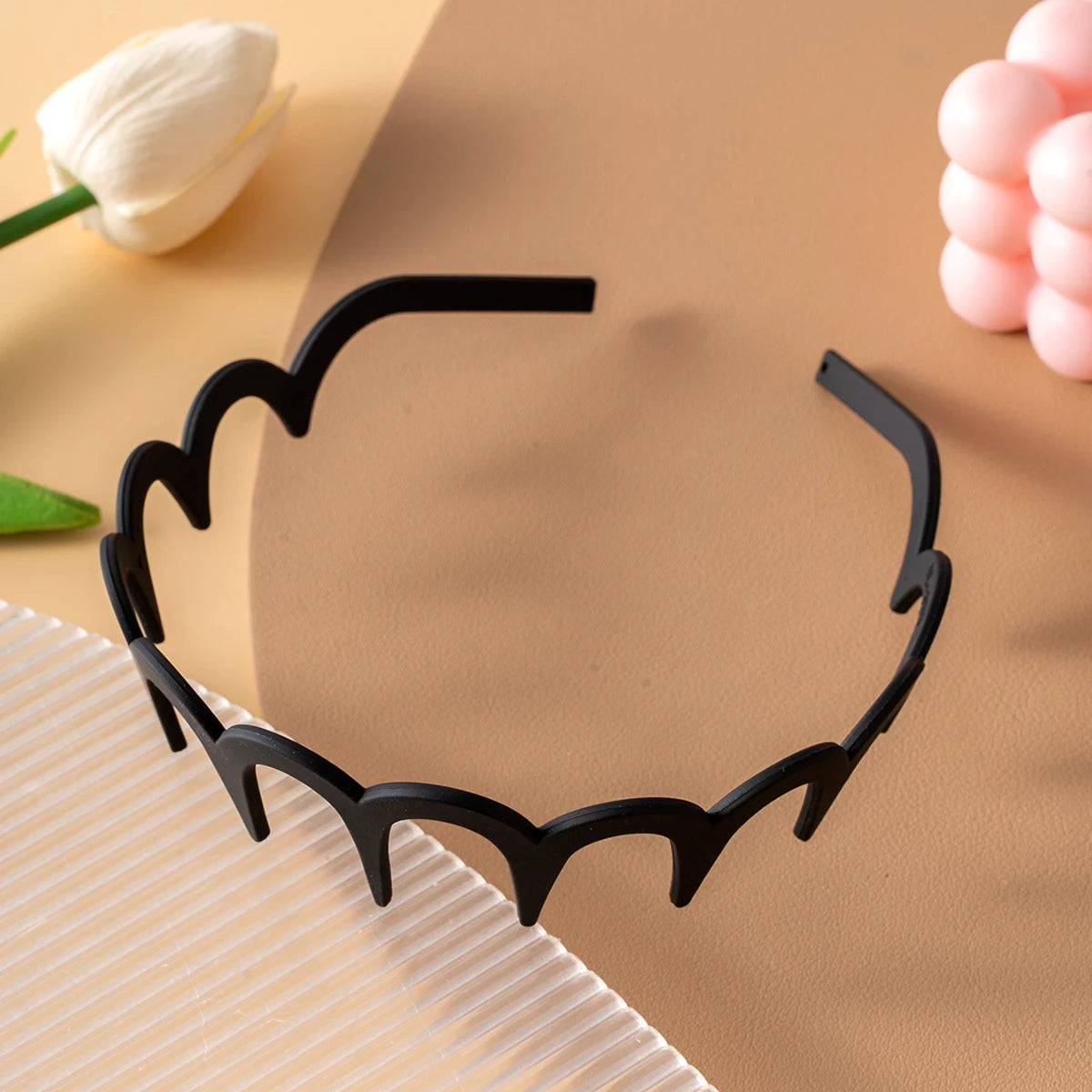 Korean Women Hair Comb Non-Slip Headband Plastic U Shape Hair Hoops Fixed Teeth Fluffy Top Hair Bands Headwear Hair Accessories