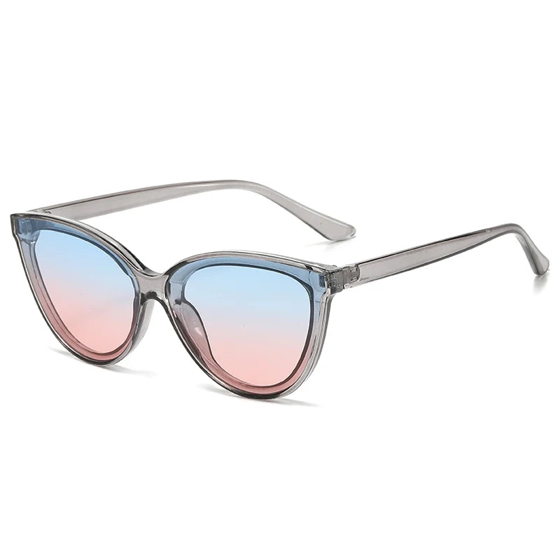 Large Frame Cat Eye Sunglasses Women New Retro Minimalist Style Gradient Sun Glasses High Quality Eyeglasses UV400