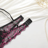 Sexy Lace Underwire Push Up Lingerie Contour Bra And Panty Sets For Women Gathering Chest Underwear Embroidery Bralette Set