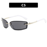 Rimless Y2K Style Sunglasses Rectangle Fashion Popular Women Men Shades Square Sun Glasses for Female Male Glasses Metal Frame