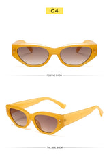 Retro Cat Eye Sunglasses Women Vintage Small Eyewear Women Men Rivet Sun Glasses Female Luxury Brand Eyewear UV400