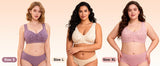 Elegant Front Buckle Floral Bra for Women – 7-Piece Set,  Pressurized Support, Adjustable,  Breathable, Ideal for Breastfeeding