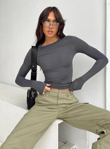 Y2k Long Sleeve T Shirt Women Spring Autumn Crop Top Casual Slim Fit Pullovers Solid O Neck T-shirts Streetwear Female Basic Tee