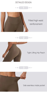 Hearuisavy Summer Super Soft Fabrics High Waist Leggings Gym Yoga Pants Running Workout Tights Push Up Sports Leggings Women