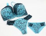 2024 New Sexy Push Up Bra Sets For Women 3 Piece Underwear BCDEF Cup Beige Black Blue Purple Red White Plus Size Lingerie