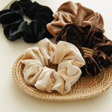 1-4PCS Women Hair Scrunchies Vintage Velvet Solid Color Hair Loop For Women Ponytail Holder Rubber Bands Hair Accessories