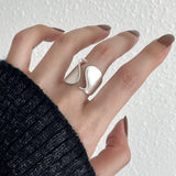 925 Sterling Silver Rings for Women Couple Minimalist Handmade Simple Big Open Ring Party Prevent Allergy Jewelry Holiday Gifts