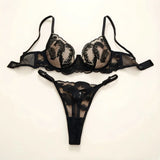 Black Feathers Comfortable Underwear Set Soft And Stylish Women's Intimate Apparel Ensemble