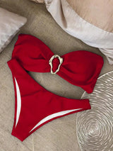 "2026 Sexy Bandeau Push-Up Bikini Set - Brazilian Thong Swimwear for Women"