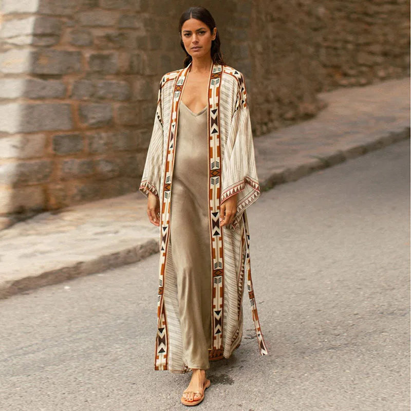 2026 Women Swimsuit Beach Cover Up Dress Sleeve Kaftan Beach Tunic Long Pareos Bikinis Cover Ups Summer Robe Plage Beachwear