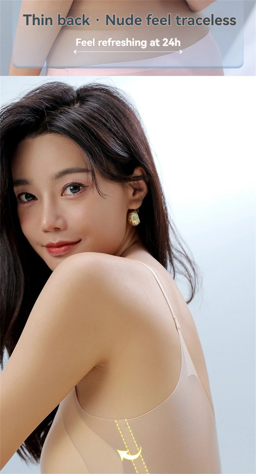 Ultra-Thin Breathable Ice Silk Top Bra Women's Seamless Back Halter Vest Wrap Bra Small Chest Together