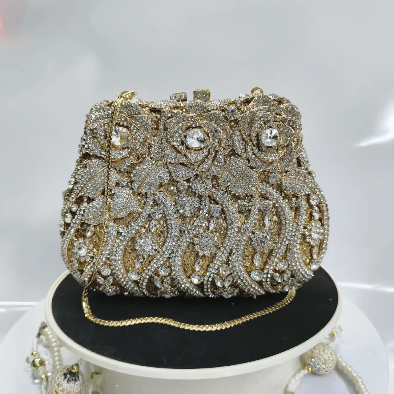 New Rhinestone Clutch Purse Women Elegant Wedding Party Bride Bag Prom Evening Handbag Sparkly Crystal Diamond Birthday Gift