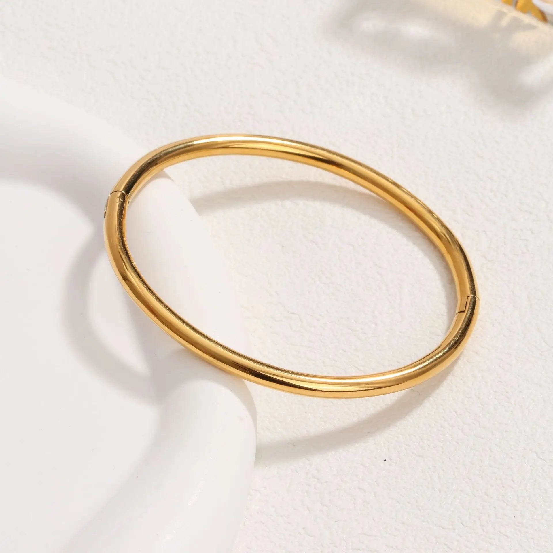 1 PCs Light Luxury Temperament Stainless Steel Gold And Silver Does Not Fade Simple Plain Face Bracelet